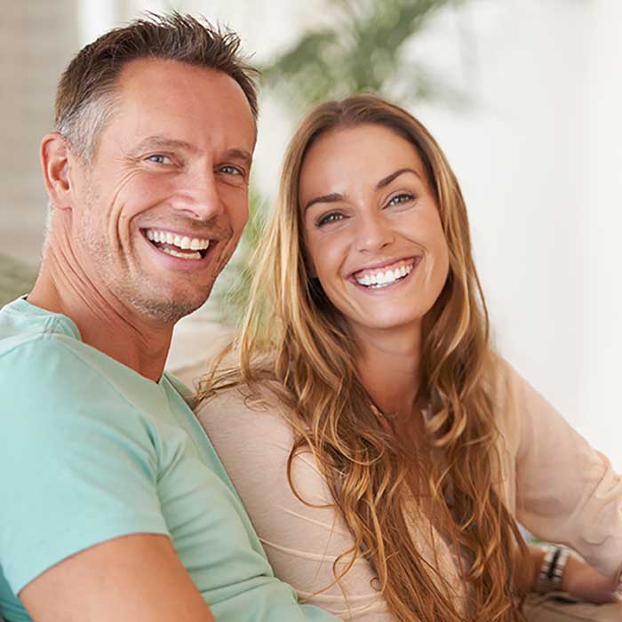 Mature couple laughing together