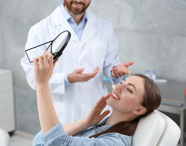 Female getting a smile makeover at S&L Dental
